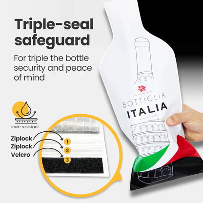 [Bottle Italy] Wine Bottle Protector 3sets (6pcs) for Wine Lovers and Travelers #Italy Flag (Multicolor)